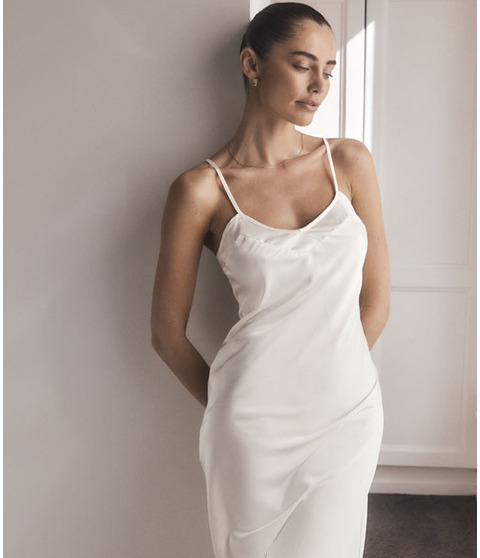 Yana Satin Ivory Slip Dress